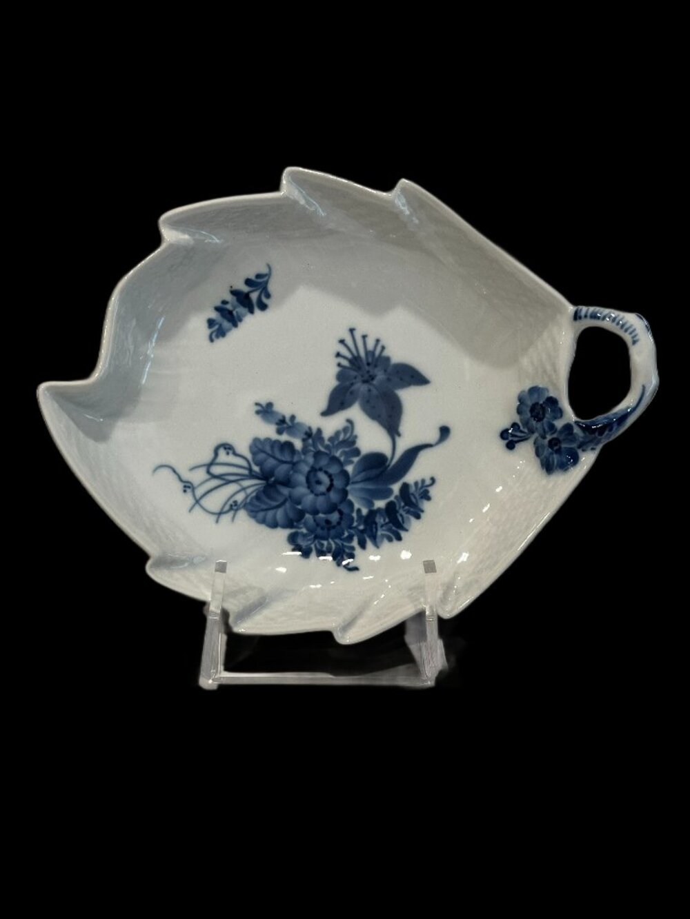 Vintage Royal Copenhagen Blue Flower Leaf Dish